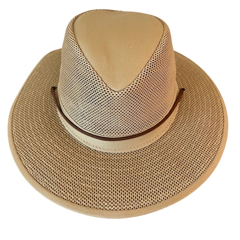 Henschel Aussie Breezer 5310-95 Khaki Mesh Sun Hat UPF 50+ Medium Made in USA